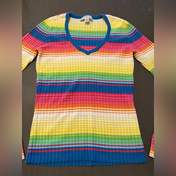 2004 Vintage Tommy Hilfiger Rainbow Striped Sweater size Small - Picture 8 of 8
